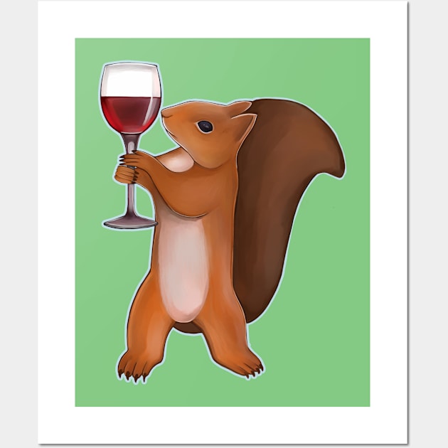 squirrel the wine master Wall Art by Meakm